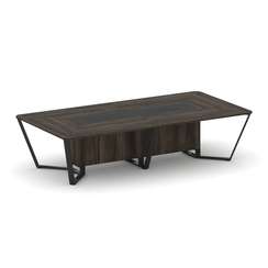 Steel Meet Стол переговорный прямоугольный KM-PR.B.SP-12 Дуб Мали/Графит Глянец/Металл Черный 3200*1