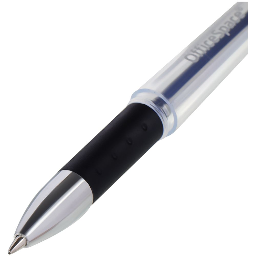 Ручка гелевая OfficeSpace "A-Gel" черная, 0,5мм, грип, 1шт