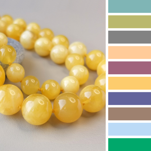 бусы из природного балтийского янтаря шар матовый