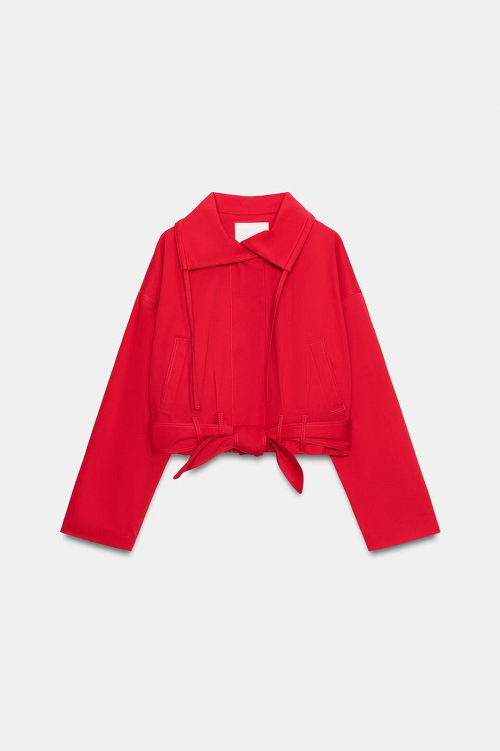 ZARA КУРТКА С ПОЯСОМ — ZW COLLECTION, ЯРКО-КРАСНЫЙ