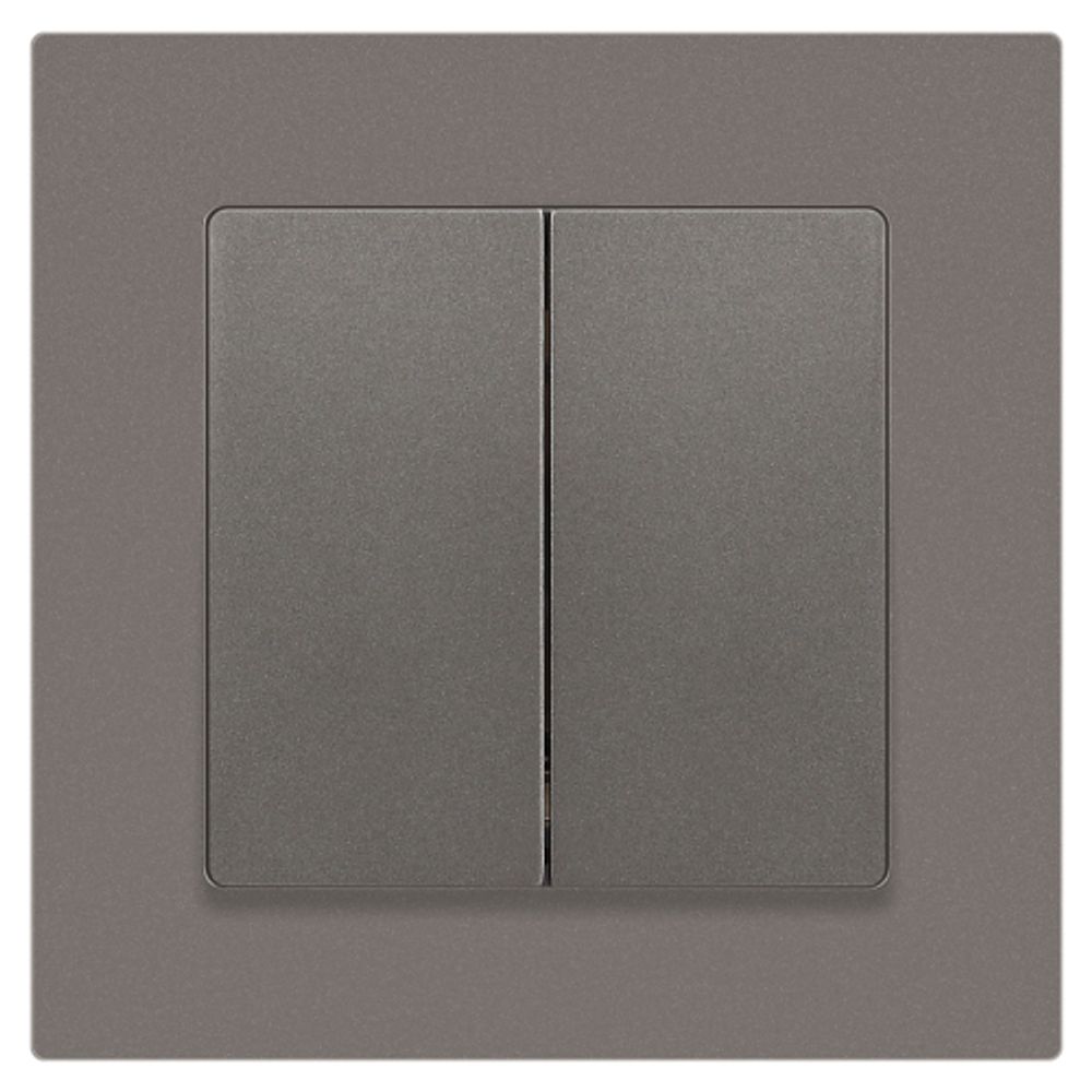 Переключатель Intro Accent 6-107-09 двойной, 10А-250В, IP20, СУ, AL/CU, титан