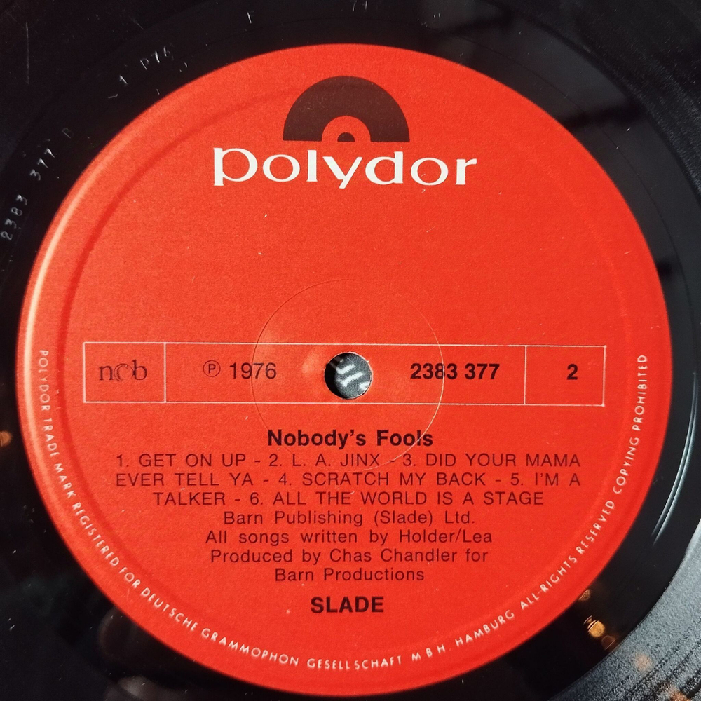 Винтажная виниловая пластинка LP Slade Nobodys Fools (Sweden 1976)