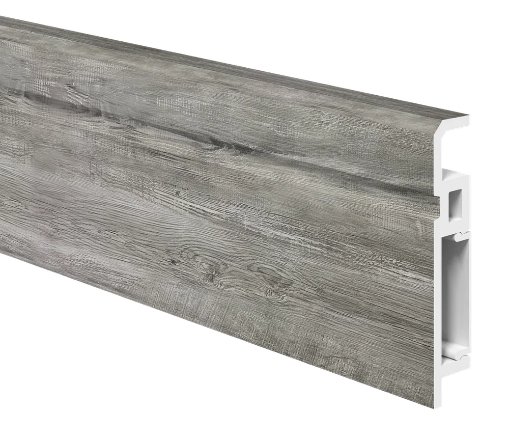 Напольный плинтус ПВХ Foresta Aviv Санторини серый FA 019 2000х70х13 мм