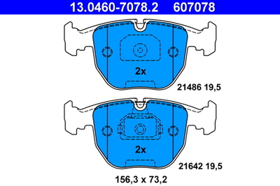 ATE - 13046070782-ATE - Brake Pad Set, disc brake