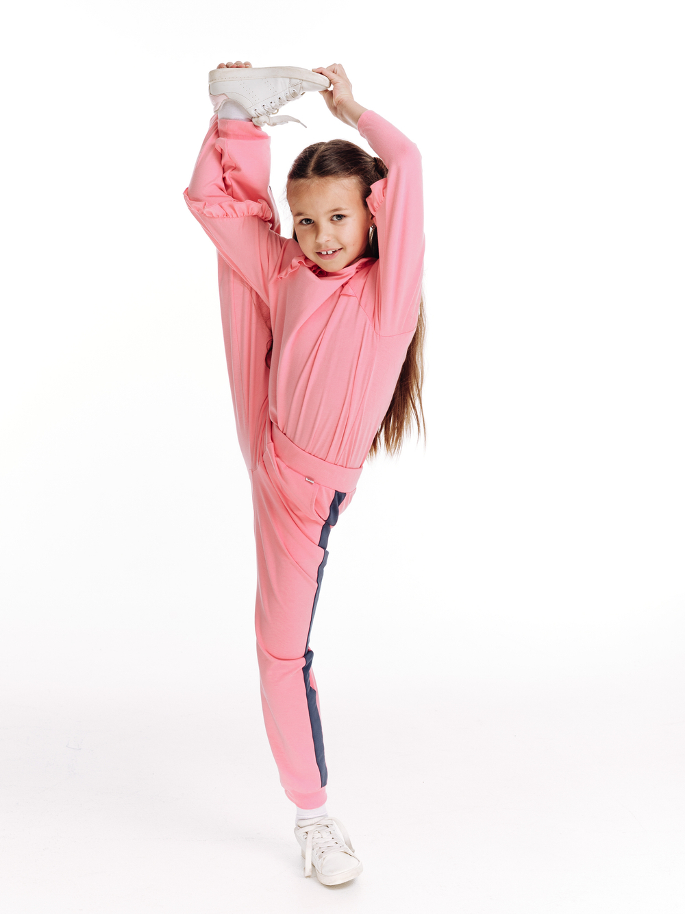 Лонгслив с рюшей PINK