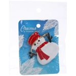 Брошь «Рождественское чудо - Снеговик», 4,2*3,5см