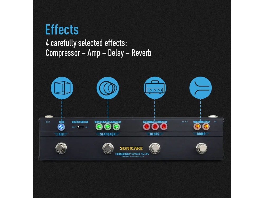 Педаль эффектов Sonicake Twiggy Blues QCE-20
