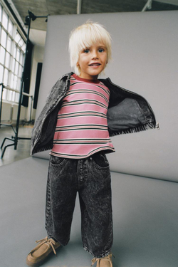 ZARA ДЖИНСОВЫЙ БОМБЕР, ЧЕРНЫЙ