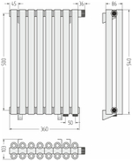 Сунержа Эстет-00 EU50 500х360 8 секций