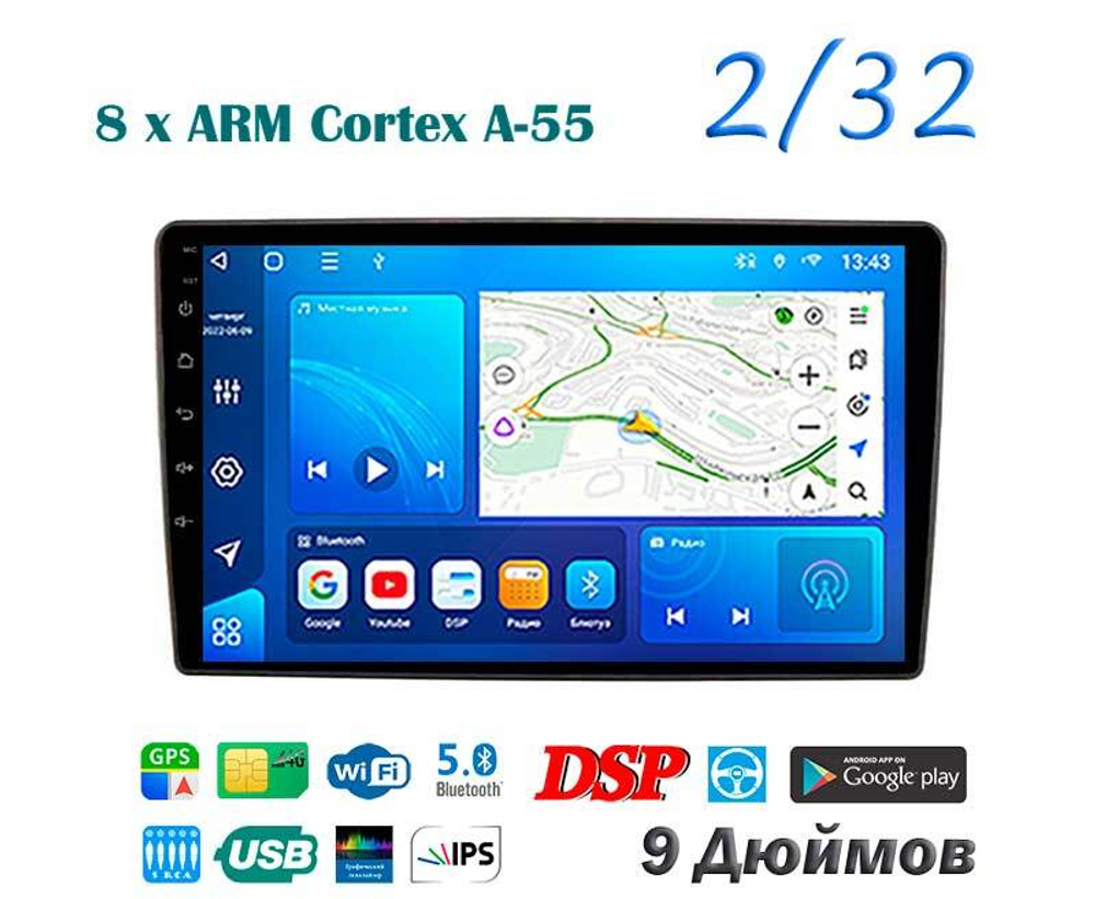 Topway TS18 2+32GB 8 ядер для Toyota Auris 2006-2011