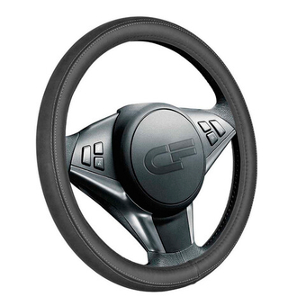 Оплетка на руль круглая CarFashion -М- «FLIP» 31311 - Экокожа - черный/черный/синий