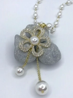 Длинное ожерелье с искусственным жемчугом бусы с подвеской