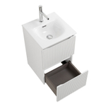 Тумба с раковиной подвесная BelBagno UNO-MINI-400-2C-SO-BO Bianco Opaco, раковина белая BB-8099-3-40