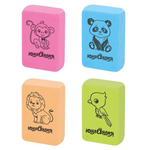 Ластик 28х18х10мм. прямоугольный "Зверушки" (Юнландия)