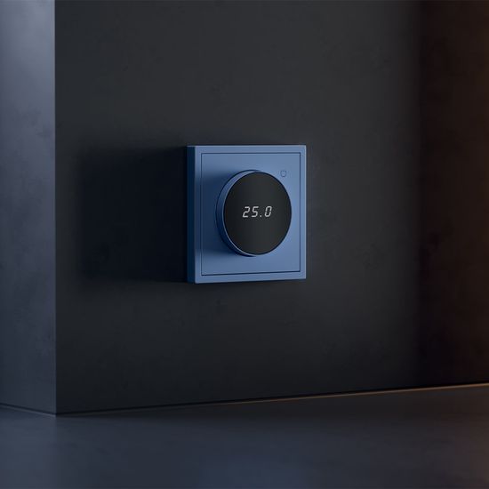 Терморегулятор электронный VOLTUM S70 с индикацией и датчиком, для теплого пола, (деним)