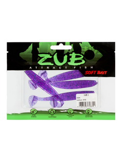 Приманка ZUB-IZI 86мм(3,4")-5шт, (цвет 610) фиолетовый с блестками