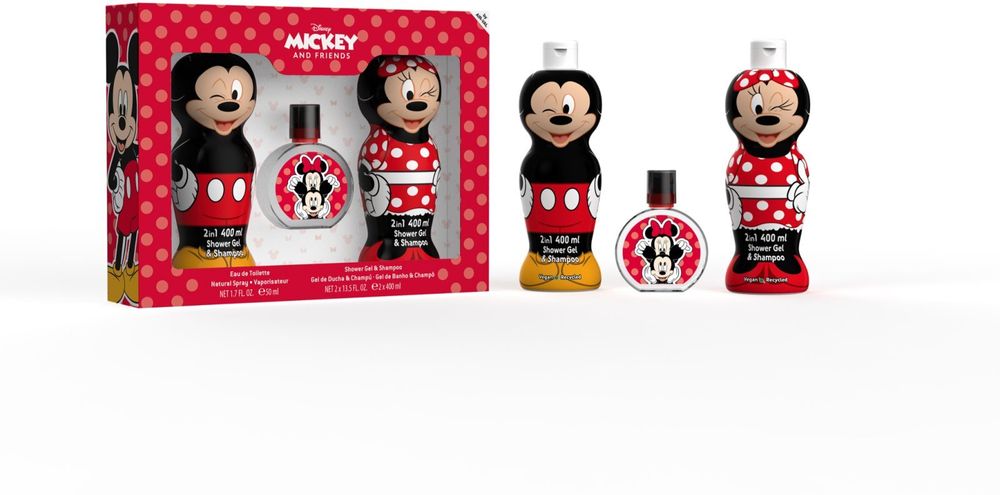 Disney eau de toilette for children 50 ml + 2-in-1 shower gel and shampoo For children 2x400 ml Mickey&amp;Friends Gift Set