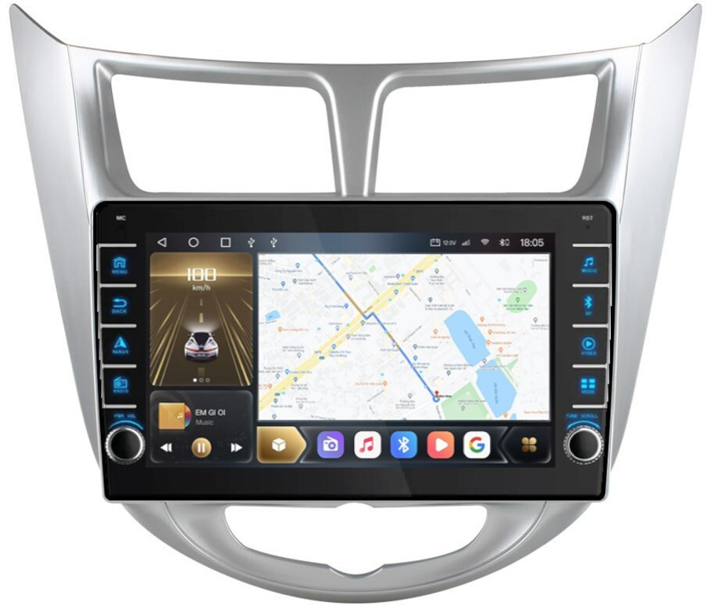 Магнитола для Hyundai Solaris 2010-2016 - Carmedia OL-9707 (кнопки и крутилки), Android 12, TS10, CarPlay, 4G SIM-слот