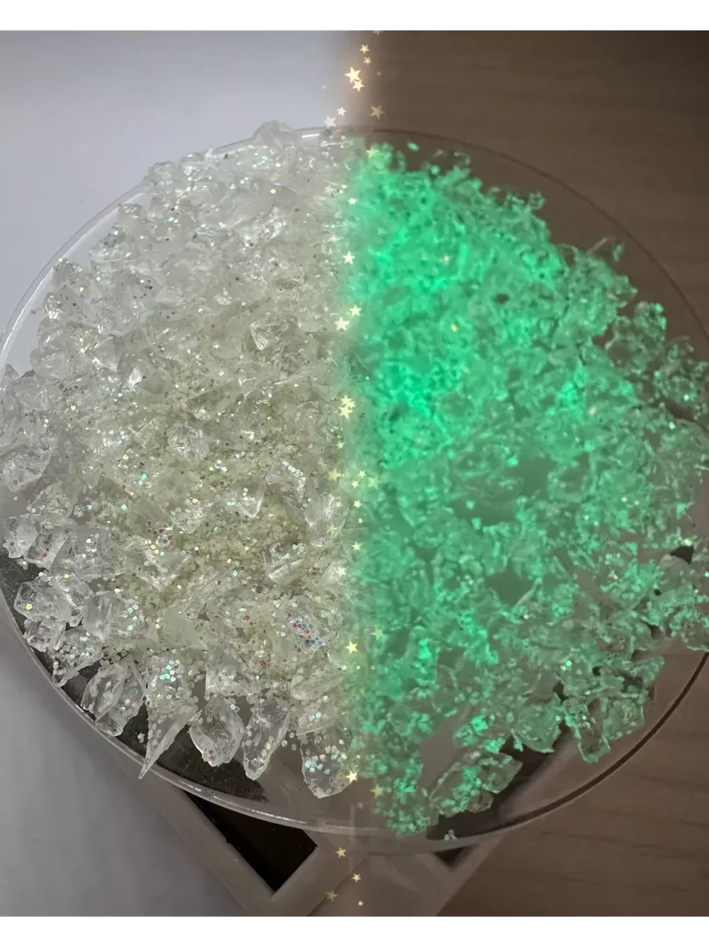 СТЕКЛЯННАЯ КРОШКА ЛЮМИНЕСЦЕНТНАЯ С БЛЕСТКАМИ 5 фракция