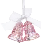 Подвеска «Хрустальные колокольчики» 5*10 см, Розовый