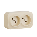 Розеточный блок двойной без заземления без шторок IP20 16А 250В слоновая кость Quteo Legrand