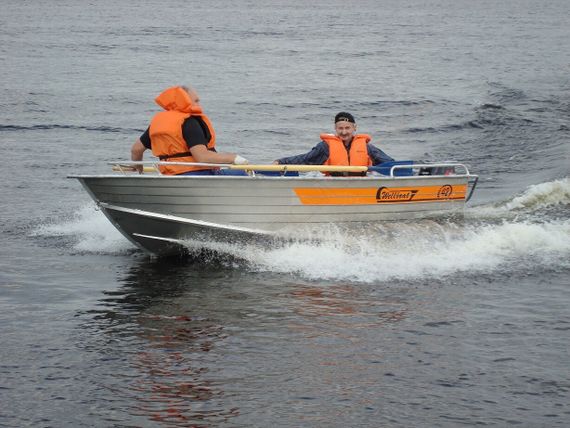 Алюминиевая лодка Wellboat-42 NexT румпельное управление