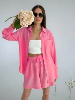 Костюм с шортами и рубашкой летний оверсайз