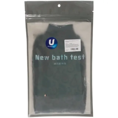 Мочалка - варежка скрaбирующая «Premium - DEPALMA», цвет белый / малахит, 22.5*14.5см (ZIPпакет)