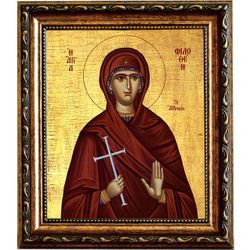 Филофея Афинская преподобномученица. Икона на холсте.