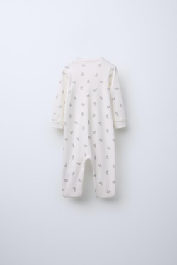 ZARA КОМБИНЕЗОН С ПРИНТОМ «ШНУРОК», ЭКРЮ