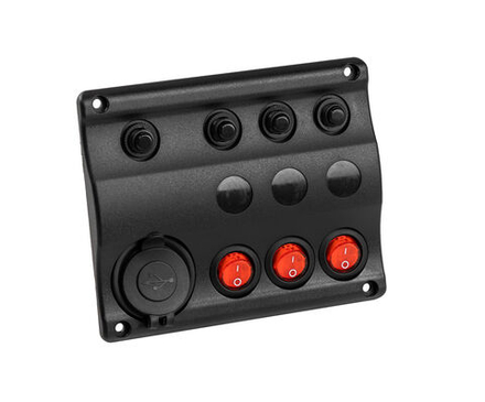 Панель бортового питания 3 переключателя, USB зарядка, индикация, автоматы