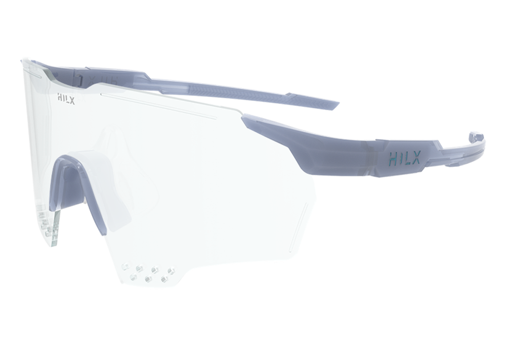 Спортивные очки с диоптриями HILX Gladiator (L) / Shiny Crystal Milky Light Grey / Photochromic Lens