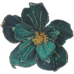 Украшение новогоднее «Пуансеттия - Мерцание» 26 см, Изумруд/Золото