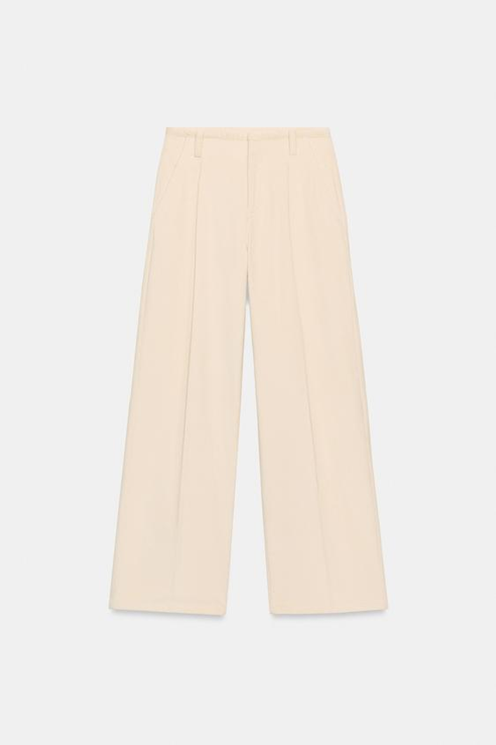 ZARA ПРЯМЫЕ БРЮКИ ИЗ ВЕЛЬВЕТА, ЭКРЮ