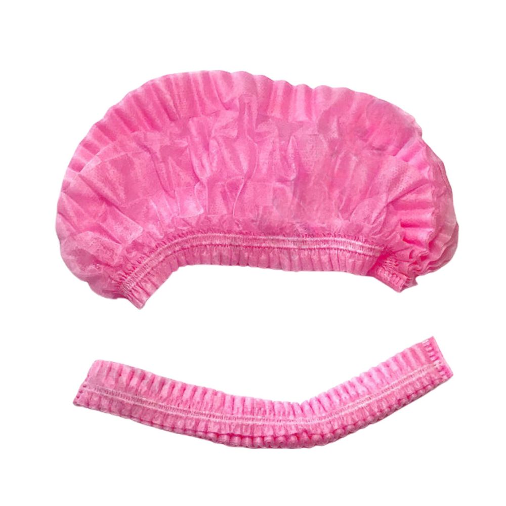 Одноразовая шапочка «Шарлотка» (розовая), спанбонд, Wis Med, 100 шт.