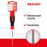 Отвертка шлицевая SL3х75мм, трехкомпонентная рукоятка сталь, S2 REXANT