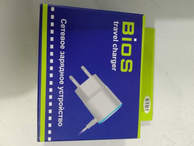 Сетевое зарядное устройство  BIOS для Nokia 6300/6101, тонкий штекер 2.0, 5V/1A белое