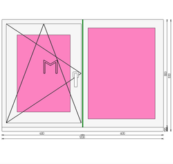 Пластиковое окно 800 х 1200 ТермА Эко + Москитная сетка
