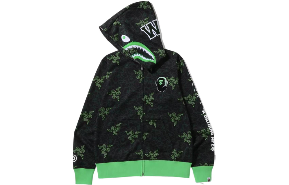 A Bathing Ape X Razer Neon Camo Shark Full Zip Худи