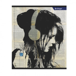 Тетрадь 48л., А5, клетка, Alingar "Girls from newspapers", скрепка, мелованный картон (стандарт), блок офсет, 4 дизайна в пленке т/у