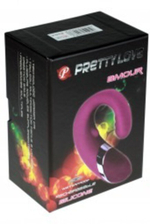 Перезаряжаемый вибратор для двойной стимуляции AMOUR (10 режимов) (Цвет: фуксия с серебром)