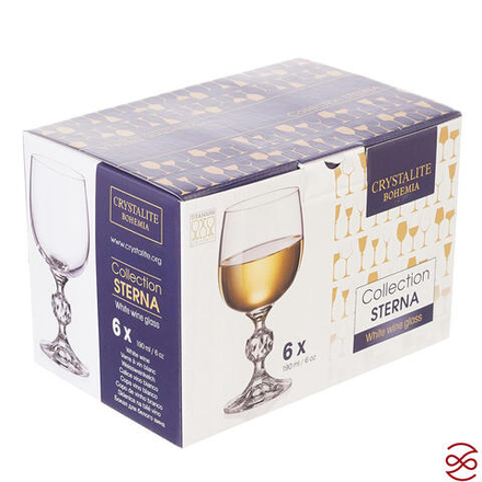 Набор бокалов для вина Crystalite Bohemia Sterna/Klaudie 190мл (6 шт)