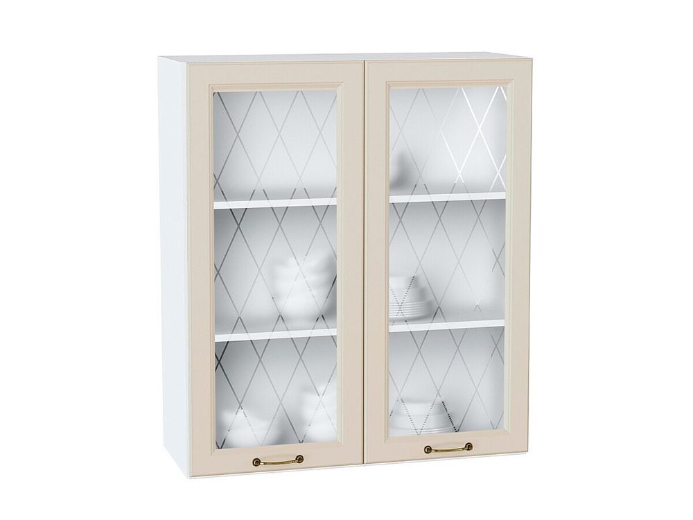 Шкаф верхний с 2-мя остекленными дверцами Ницца