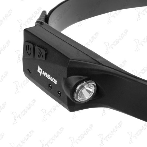 Фонарь налобный сенсорный LED-120 LM, COB-340 LM, IPX4, USB (N-FN-HL65) NISUS