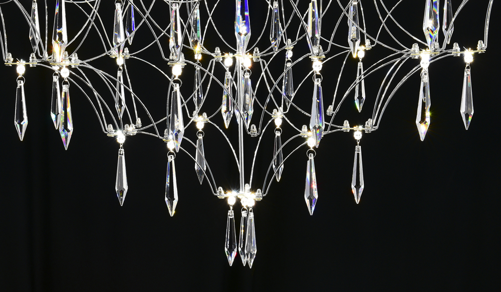 Подвесная люстра светодиодная с пультом и хрустальными подвесками Asfour MyFar Allegria MR2641-66P-76AP