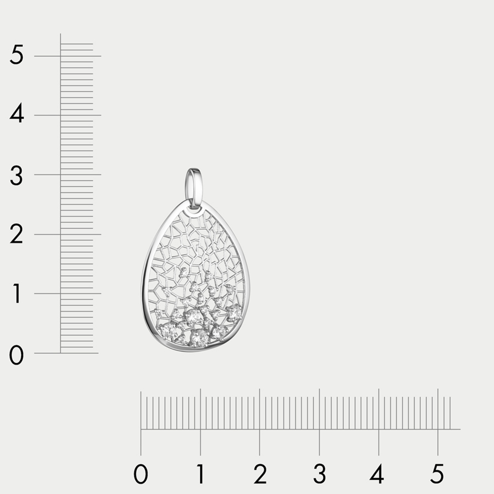Подвеска женская из белого золота 585 пробы с фианитами (арт. 00182-30-020106-00)