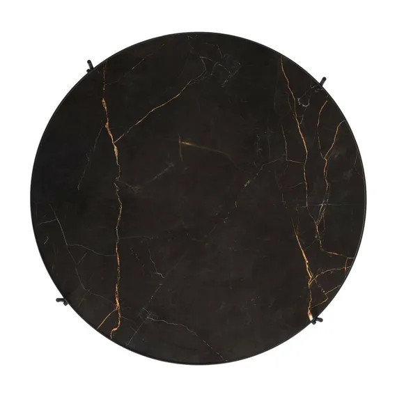 Кофейный стол Lacio Ø80х35 см, черная керамика