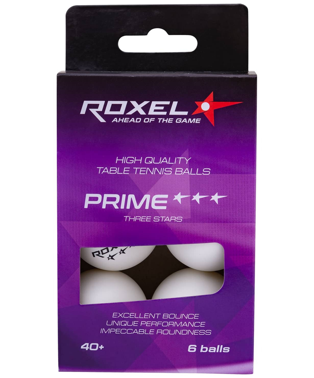 УЦЕНКА Мяч для настольного тенниса 3* Prime, белый, 6 шт.