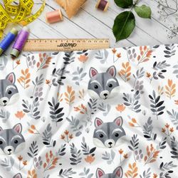 Ткань премиум бифлекс мордочки волчат