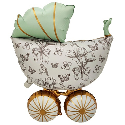 Фольгированный шар-фигура «Коляска винтажная» сатин, 91 см